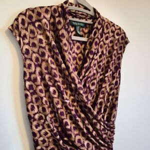 Ralph Lauren Purple and Brown Patterned Dress